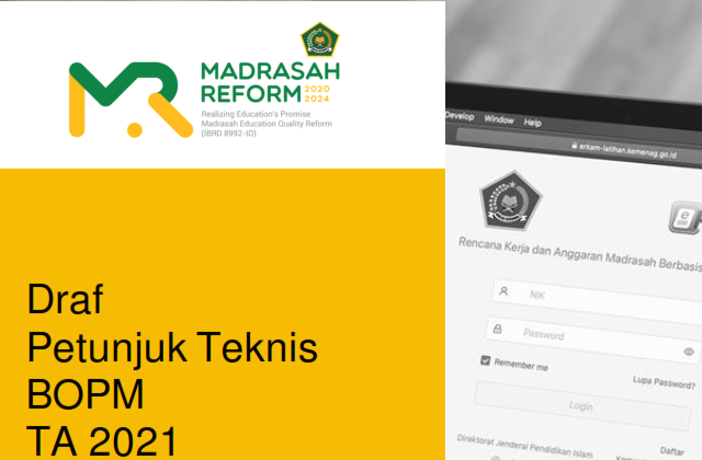 Petunjuk Teknis Bantuan Operasional Pendidikan Madrasah [BOPM] Tahun Anggaran 2021