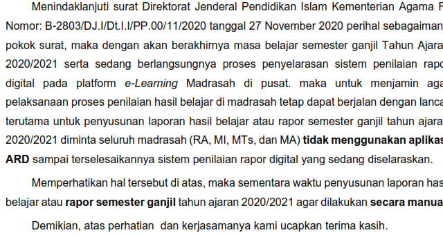 Penggunaan Aplikasi Rapor Digital Madrasah Provinsi Jawa Timur